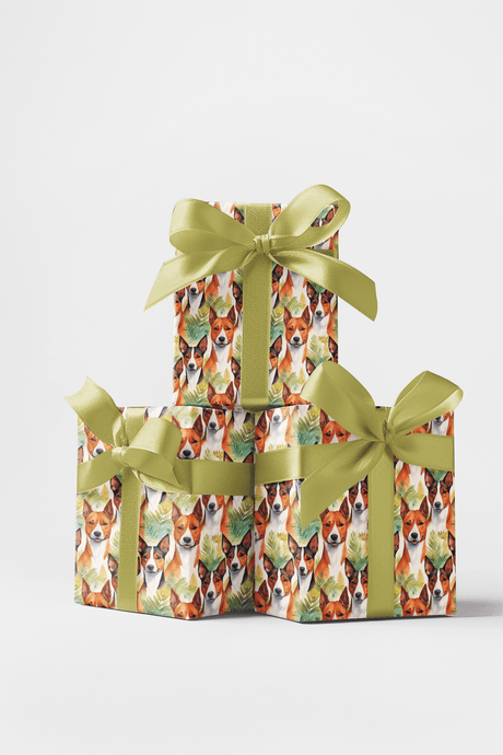 Basenji Stride - London Penny Gift Wrap