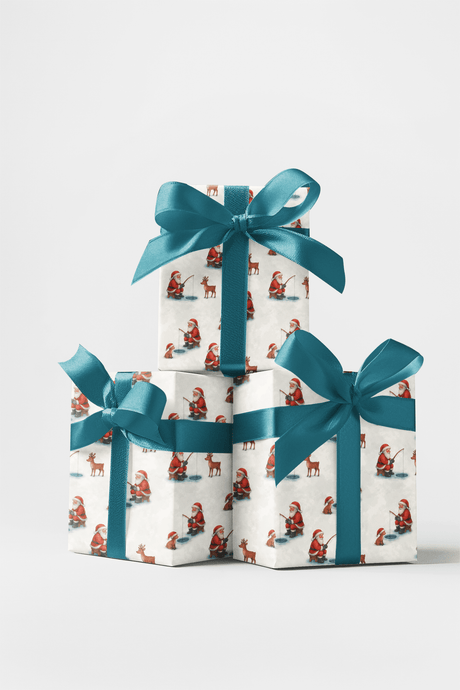 Santa Ice Fishing - London Penny Gift Wrap