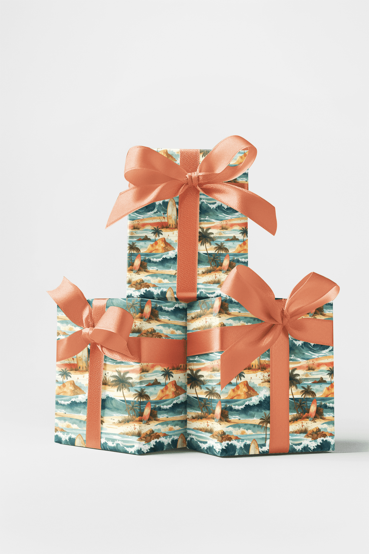 Endless Summer Coastline Wrapping Paper - London Penny Gift Wrap
