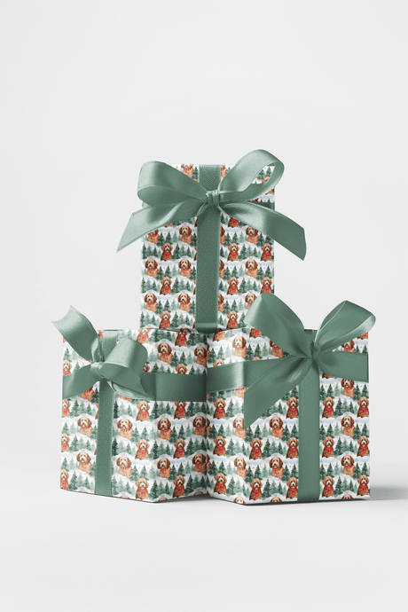 Golden Doodle Flurries - London Penny Gift Wrap