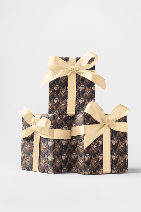 Purrfectly Maine Coon Cat - London Penny Gift Wrap