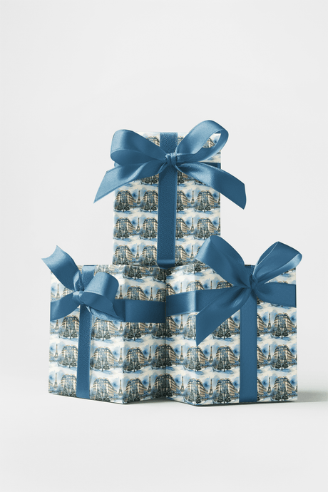 Tinsel Under the Eiffel - London Penny Gift Wrap