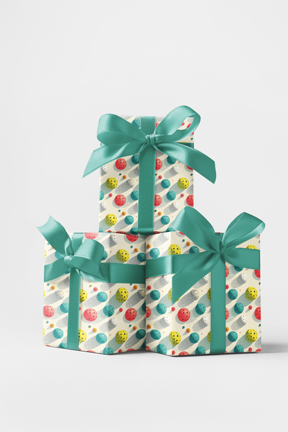 Pop Color Pickleball Toss Wrapping Paper