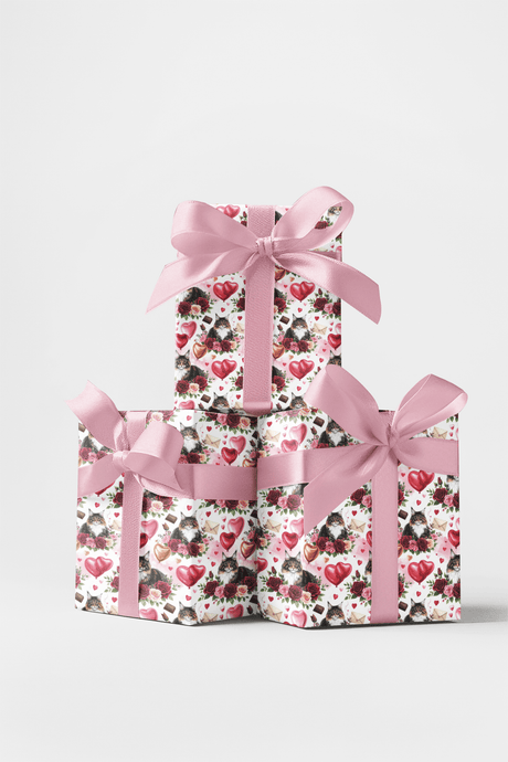 Valentine's Romance (Maine Coon) Wrapping Paper - London Penny Gift Wrap