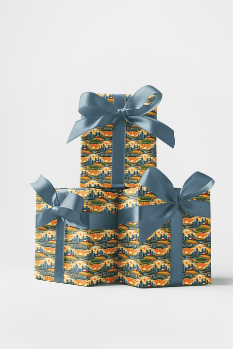 Illinois Prairie Modern - London Penny Gift Wrap