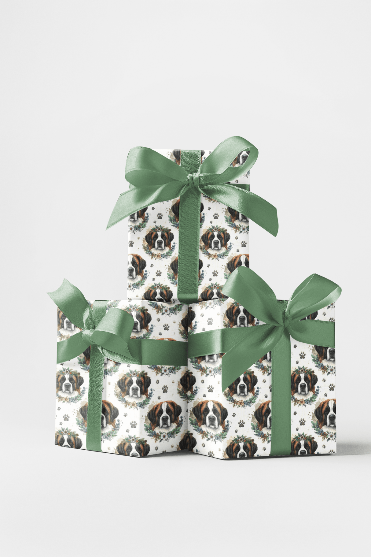 Gentle Giant Portraits (St. Bernard) Wrapping Paper - London Penny Gift Wrap