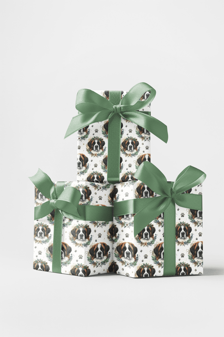 Gentle Giant Portraits (St. Bernard) Wrapping Paper - London Penny Gift Wrap