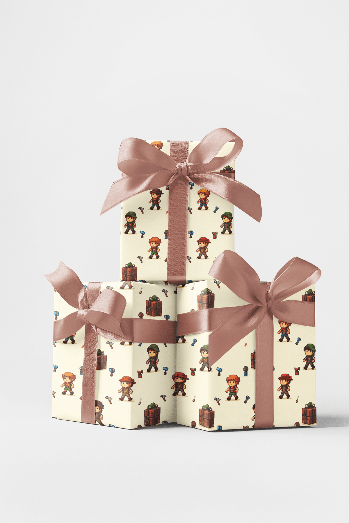 Retro 8-Bit Adventure Wrapping Paper - London Penny Gift Wrap