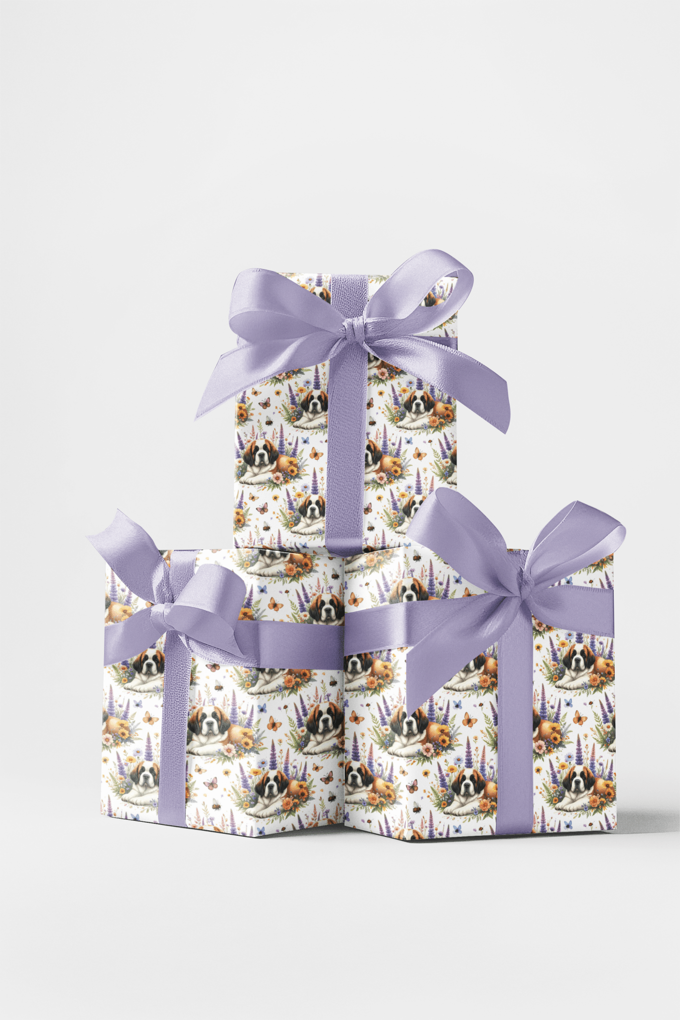 Wildflower Meadow (St. Bernard) Wrapping Paper