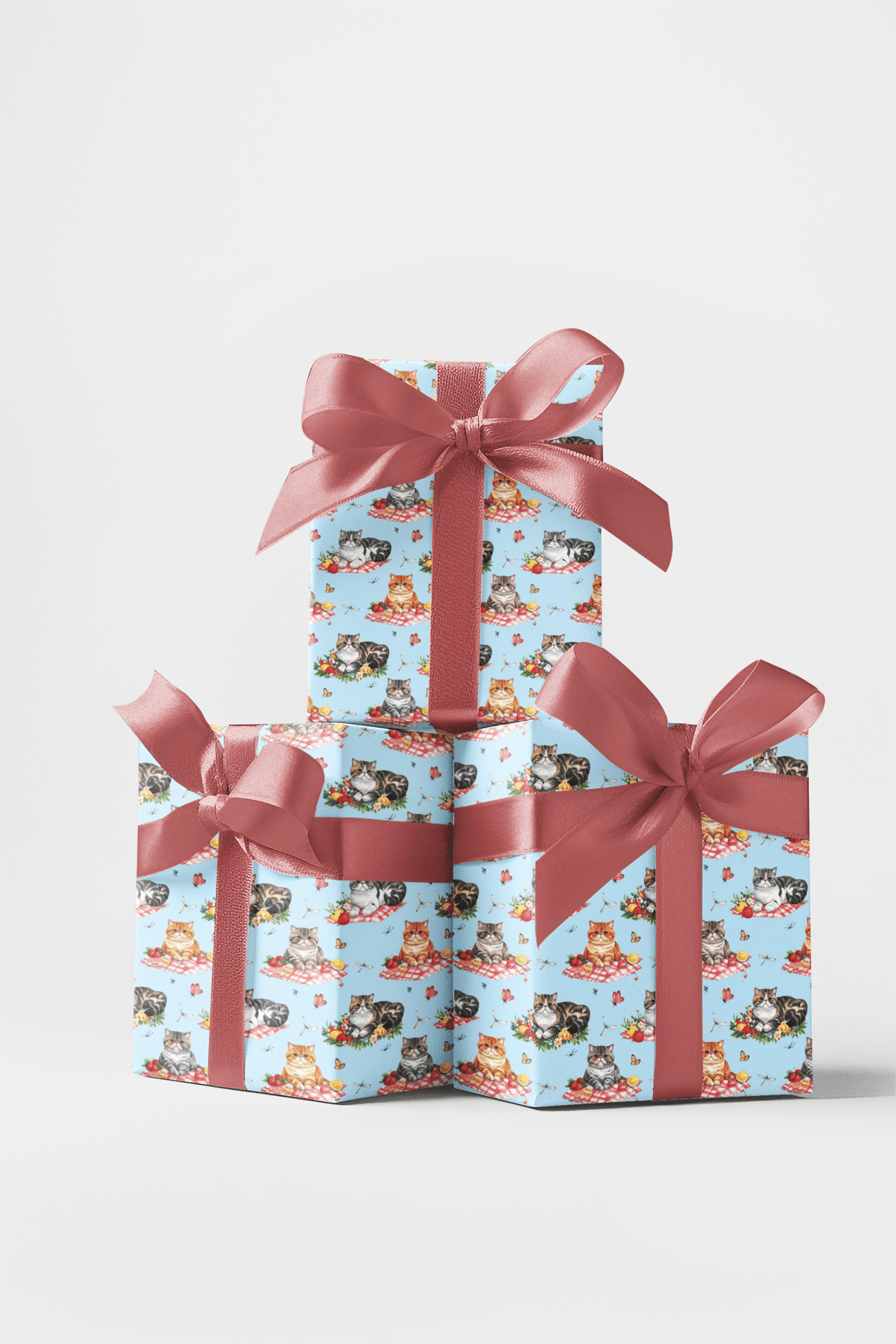Summer Picnic Cats (Exotic Shorthair) Wrapping Paper - London Penny Gift Wrap