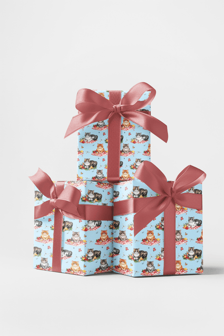 Summer Picnic Cats (Exotic Shorthair) Wrapping Paper - London Penny Gift Wrap