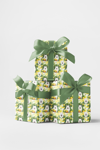 Samoyed Lemon Orchard Wrapping Paper