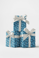 Blue Frost Bloom - London Penny Gift Wrap