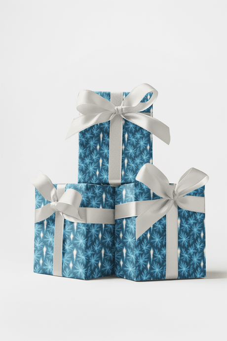 Blue Frost Bloom - London Penny Gift Wrap