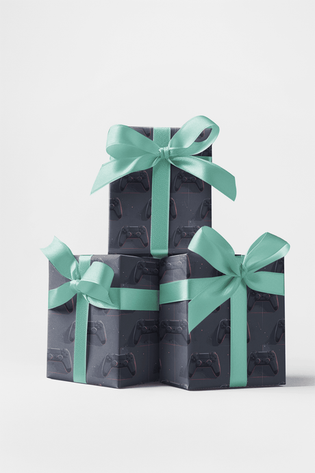 Sleek Futuristic Gaming Wrapping Paper - London Penny Gift Wrap