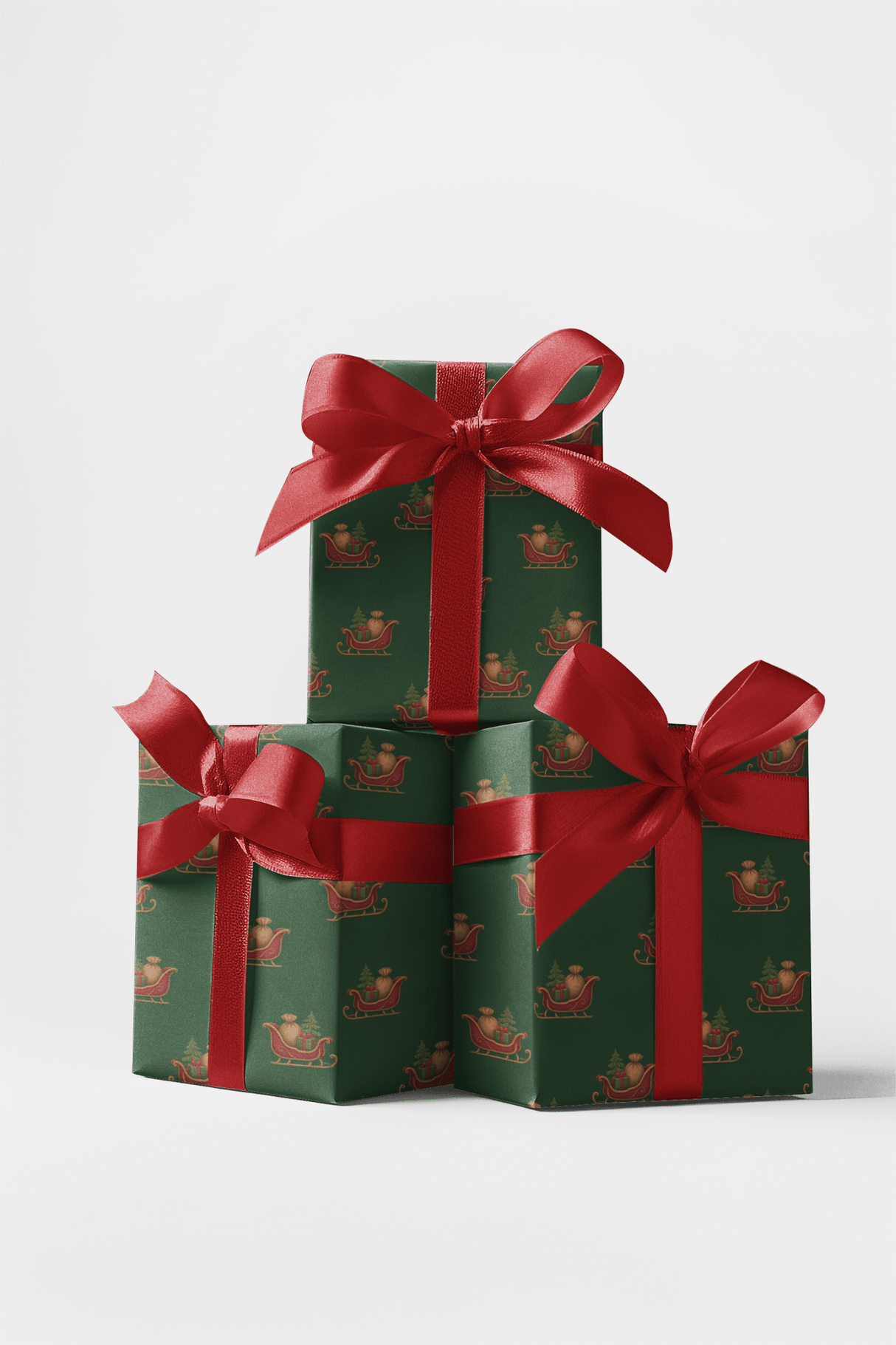 Santa Sleigh Pattern - London Penny Gift Wrap