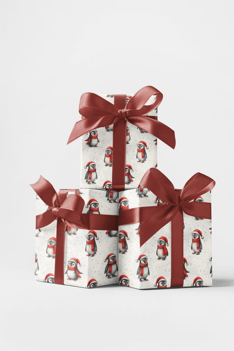Christmas Penguin Parade - London Penny Gift Wrap