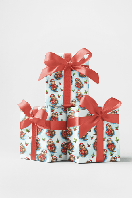 Festive Otter Joy - London Penny Gift Wrap