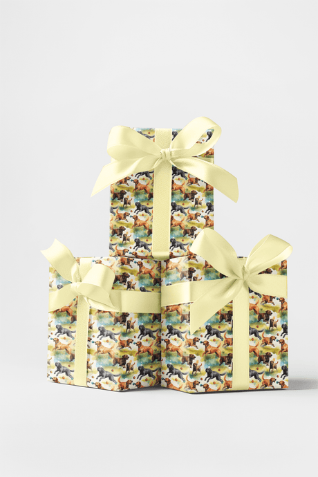Lab's Bounding Pounce - London Penny Gift Wrap