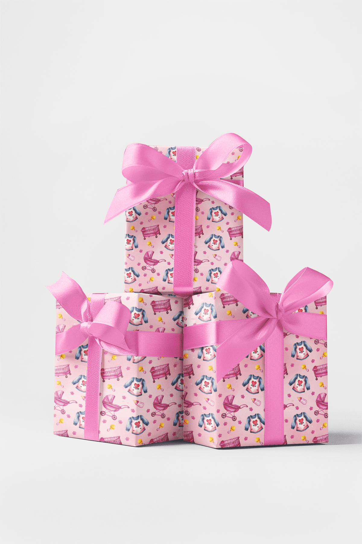 I Love You Mom - Pink - London Penny Gift Wrap