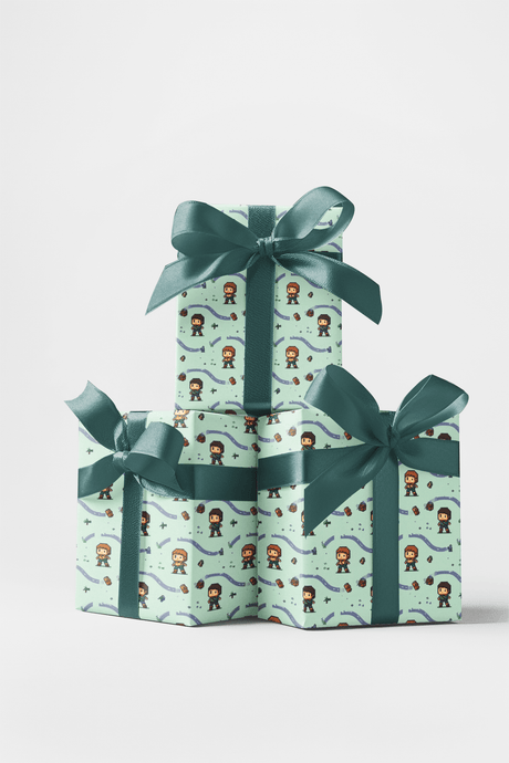 Pixel Hero Journey Wrapping Paper - London Penny Gift Wrap