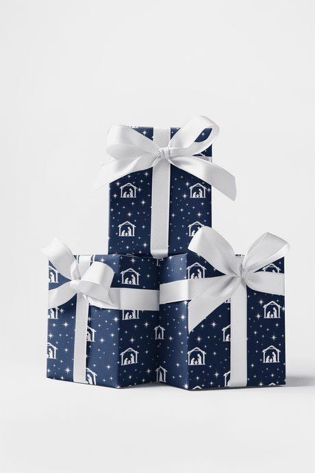 Starlit Midnight Nativity - London Penny Gift Wrap