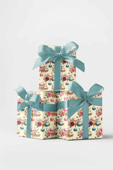 Parisian Macaron Garden Wrapping Paper - London Penny Gift Wrap