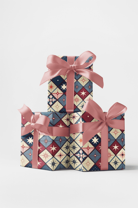 Stars & Diamonds Patchwork - London Penny Gift Wrap