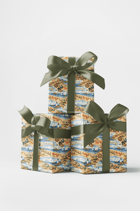 Delaware First State Shores - London Penny Gift Wrap