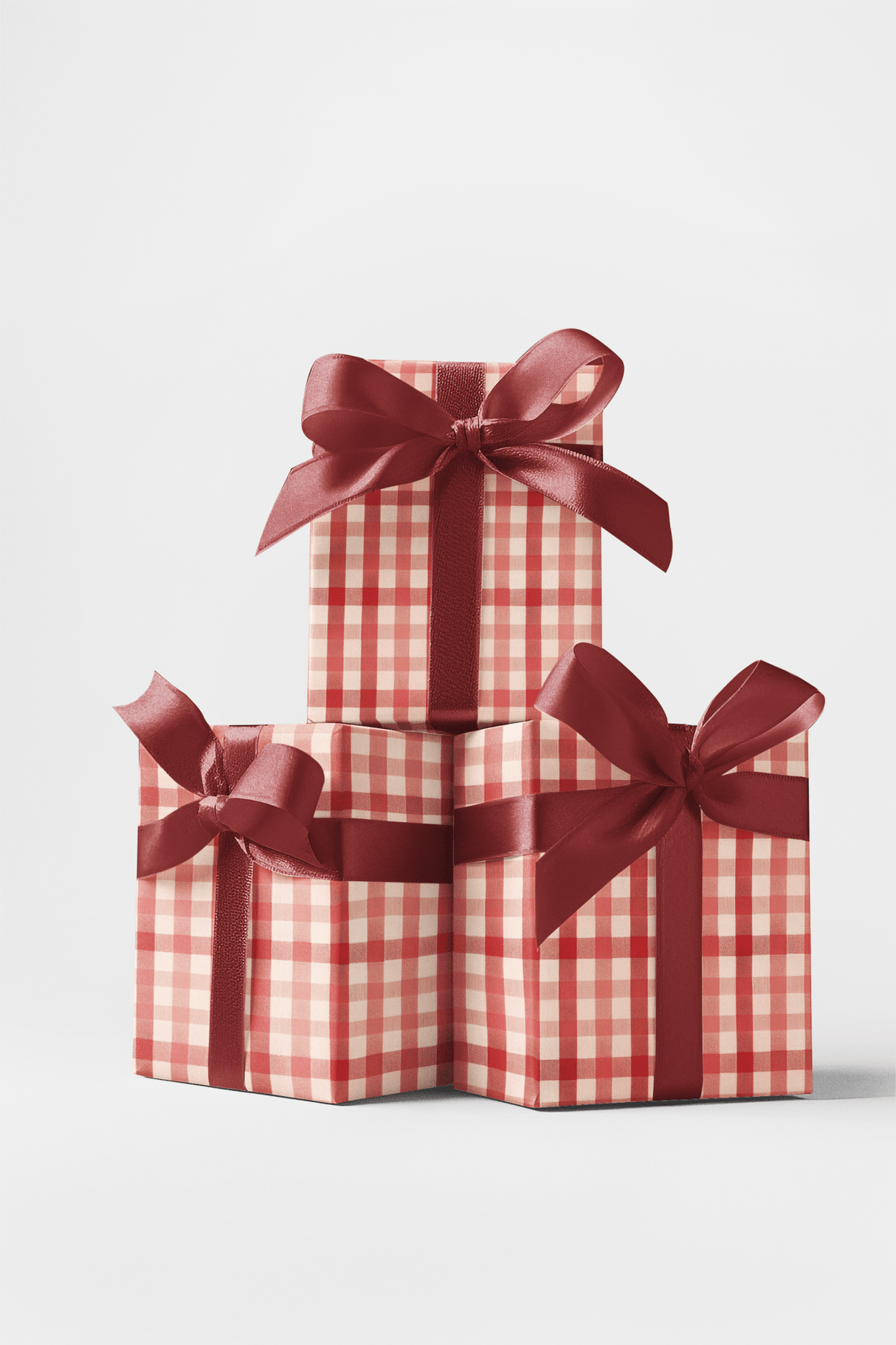 Gingham Gala Classic Red - London Penny Gift Wrap