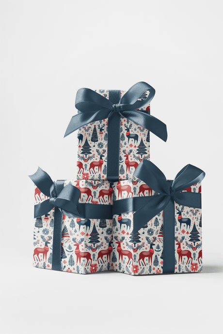 Nordic Reindeer - London Penny Gift Wrap