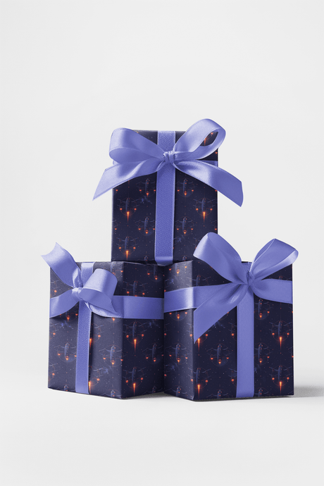 Stellar Drone Swarm Field Wrapping Paper - London Penny Gift Wrap