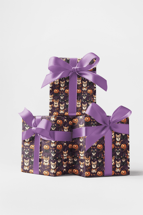 Halloween Chihuahua Party Wrapping Paper - London Penny Gift Wrap