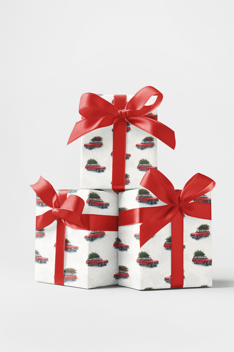 Vintage Christmas Tree Run - London Penny Gift Wrap