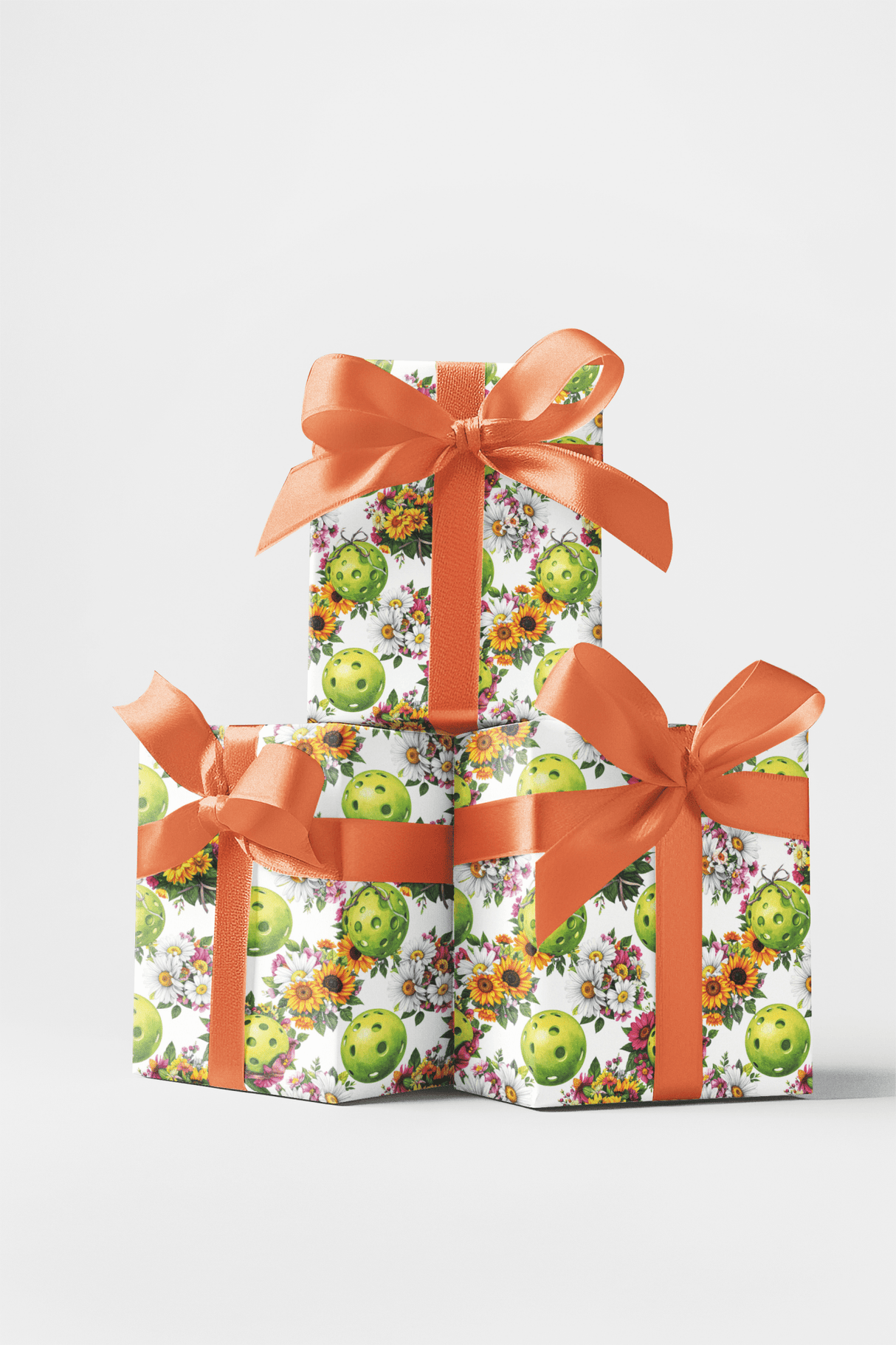 Floral Pickleball Bouquet Wrapping Paper - London Penny Gift Wrap
