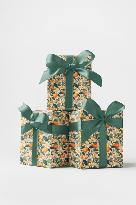 Vibrant Citrus Grove - London Penny Gift Wrap