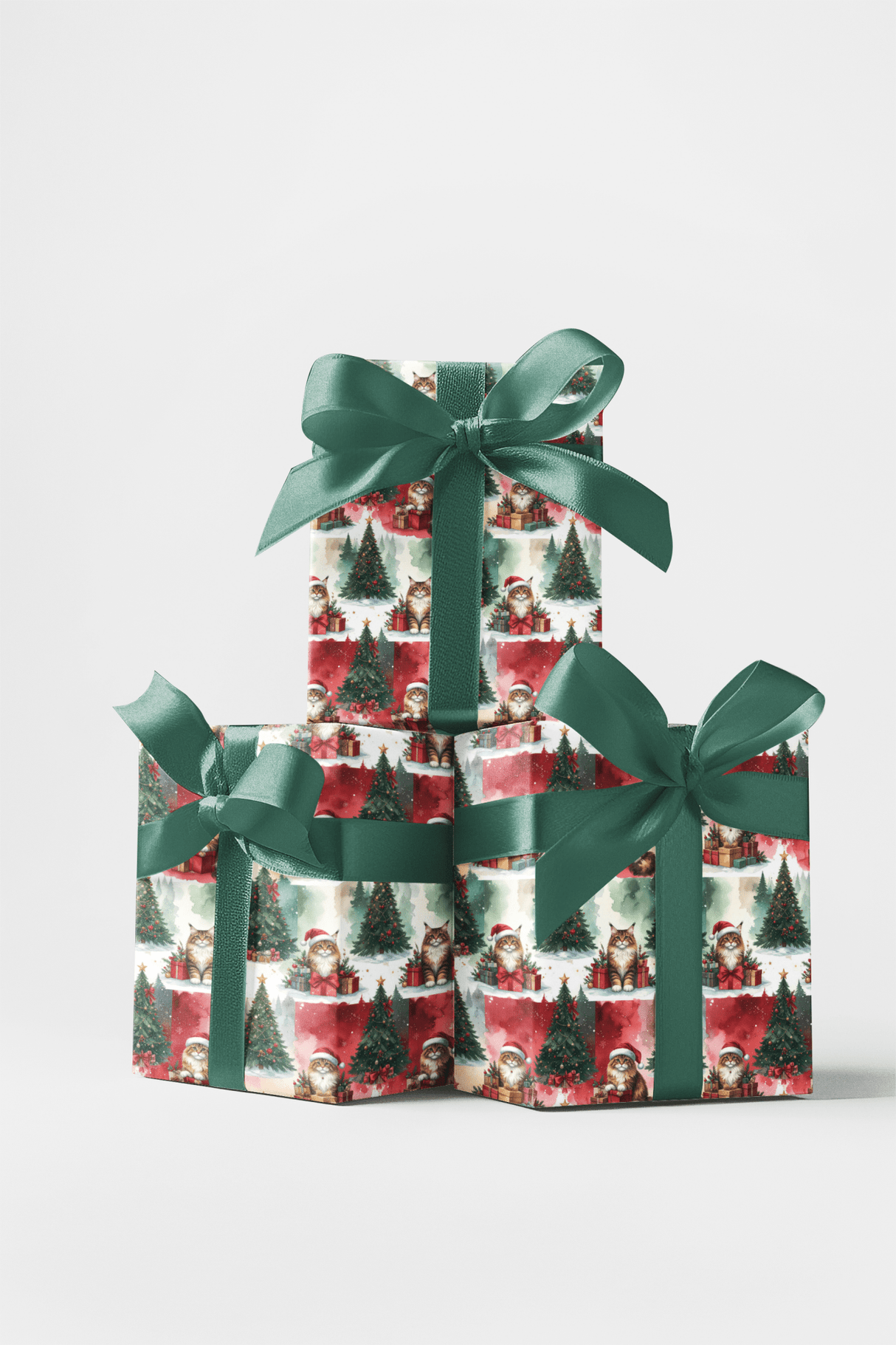 Christmas Maine Coon Celebration Wrapping Paper - London Penny Gift Wrap