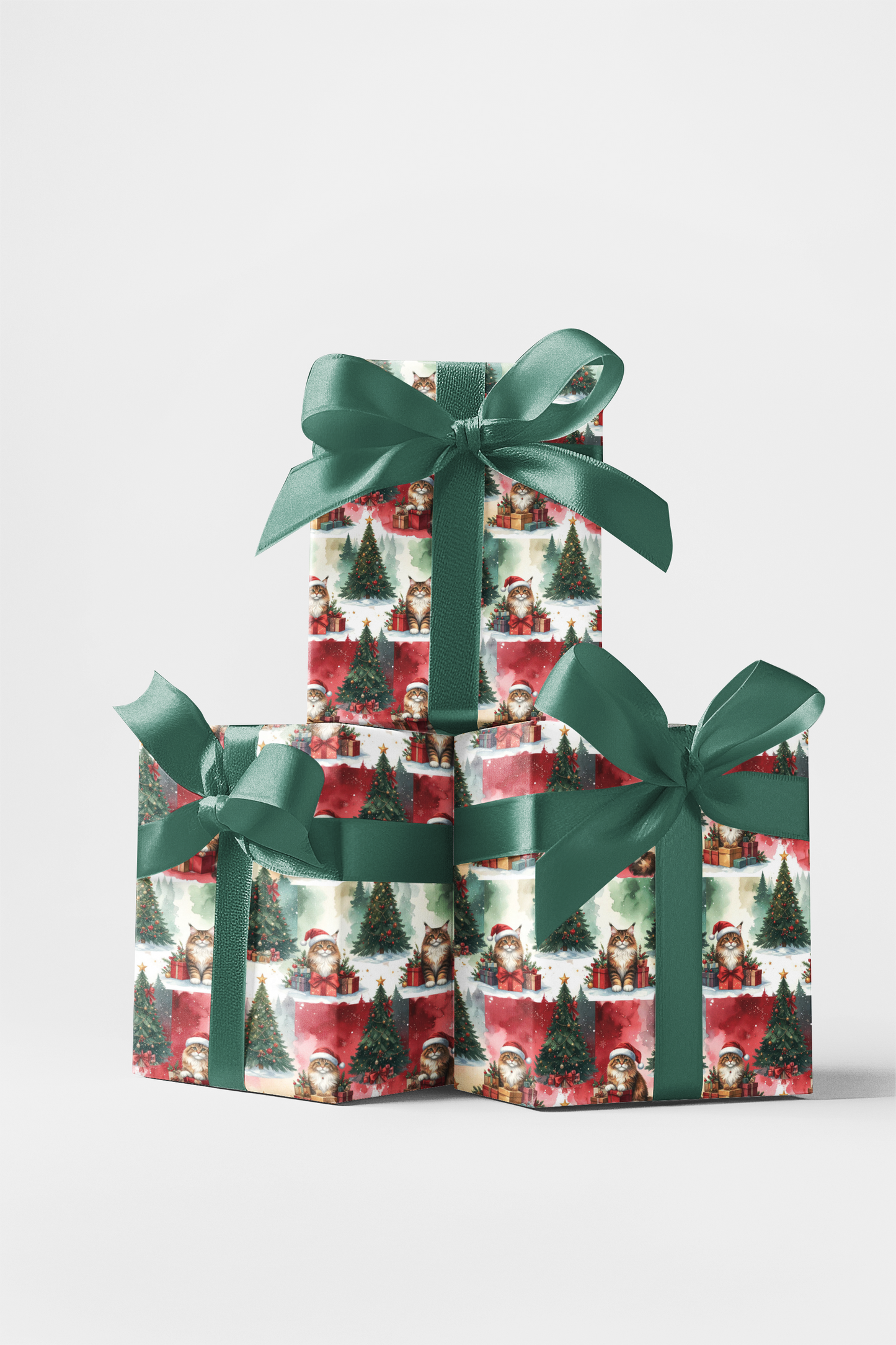 Christmas Maine Coon Celebration Wrapping Paper