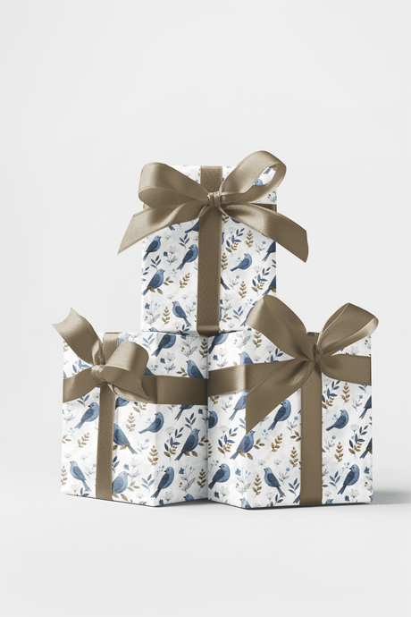 Bluebirds & Berries - London Penny Gift Wrap
