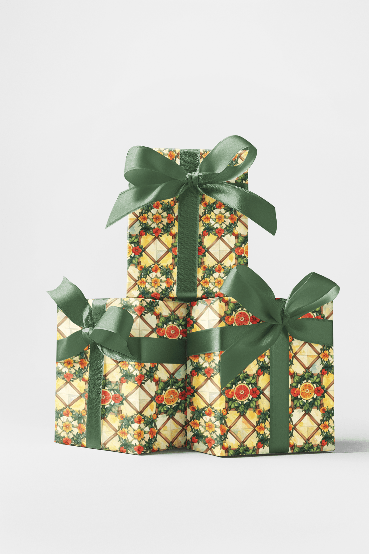 Summer Fruit Trellis Wrapping Paper - London Penny Gift Wrap