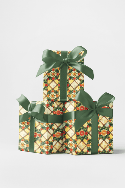Summer Fruit Trellis Wrapping Paper - London Penny Gift Wrap