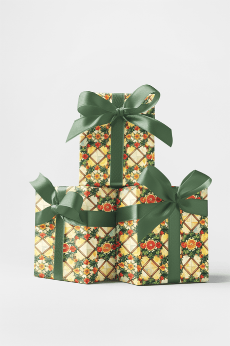 Summer Fruit Trellis Wrapping Paper - London Penny Gift Wrap