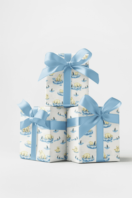 Ice Floe Friends - London Penny Gift Wrap