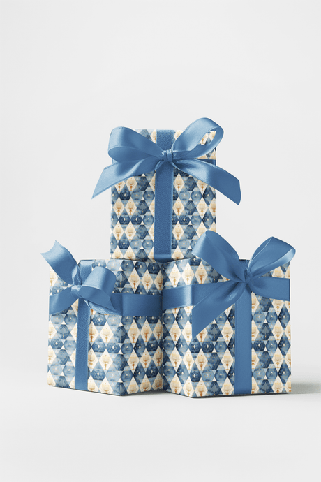 Golden Glow of Hanukkah - London Penny Gift Wrap
