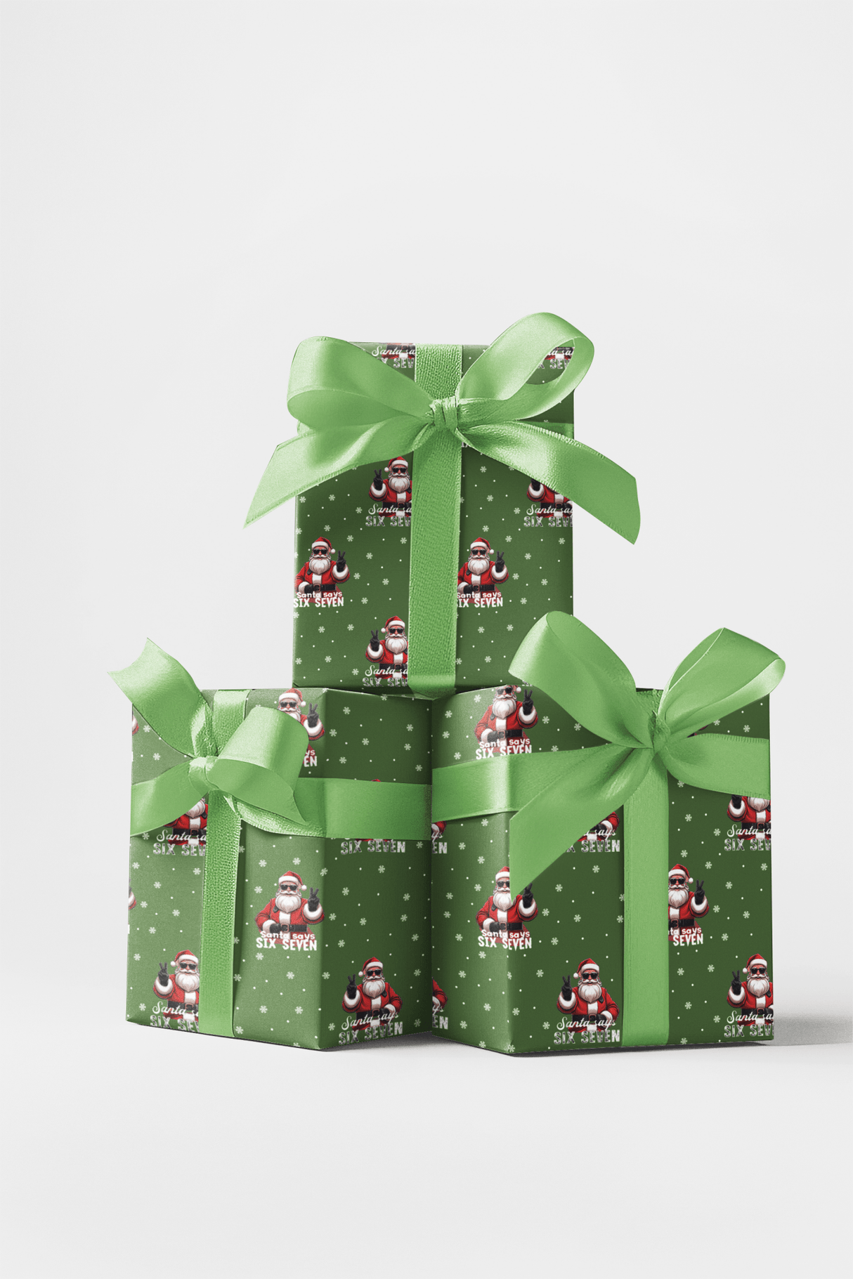 Santa Says 67 - Green - London Penny Gift Wrap