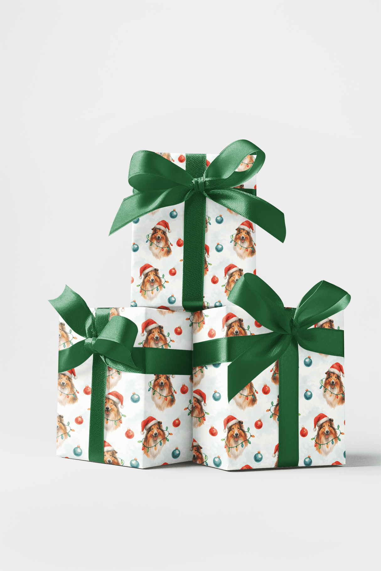 Snowlight Collie - London Penny Gift Wrap