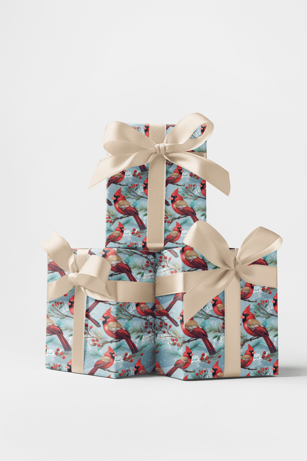 Holly & Pine Cardinal - London Penny Gift Wrap