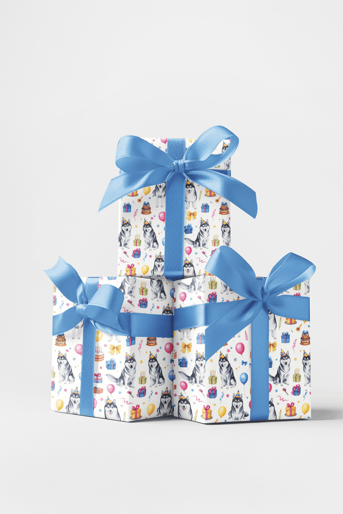 Joyful Alaskan Huskies (Alaskan Husky) Wrapping Paper - London Penny Gift Wrap