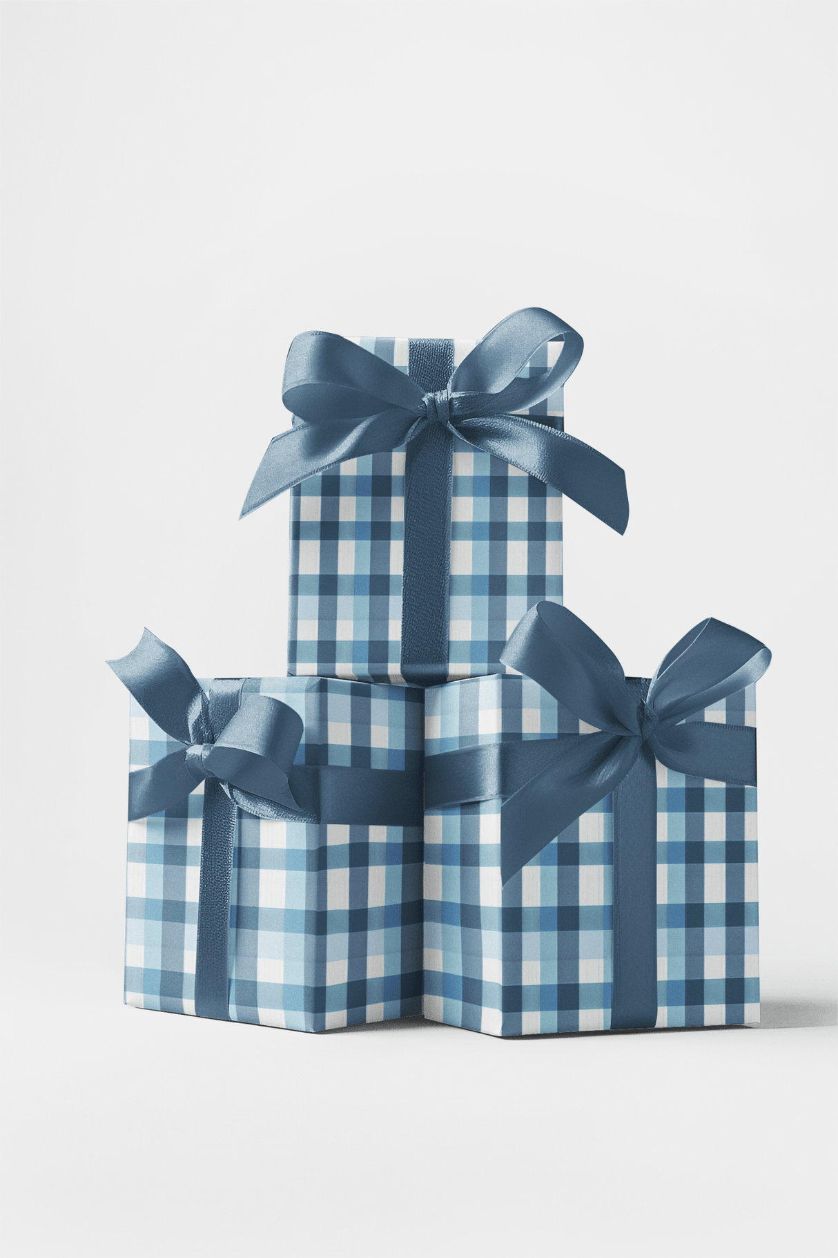 Gingham Gala Coastal Blue - London Penny Gift Wrap