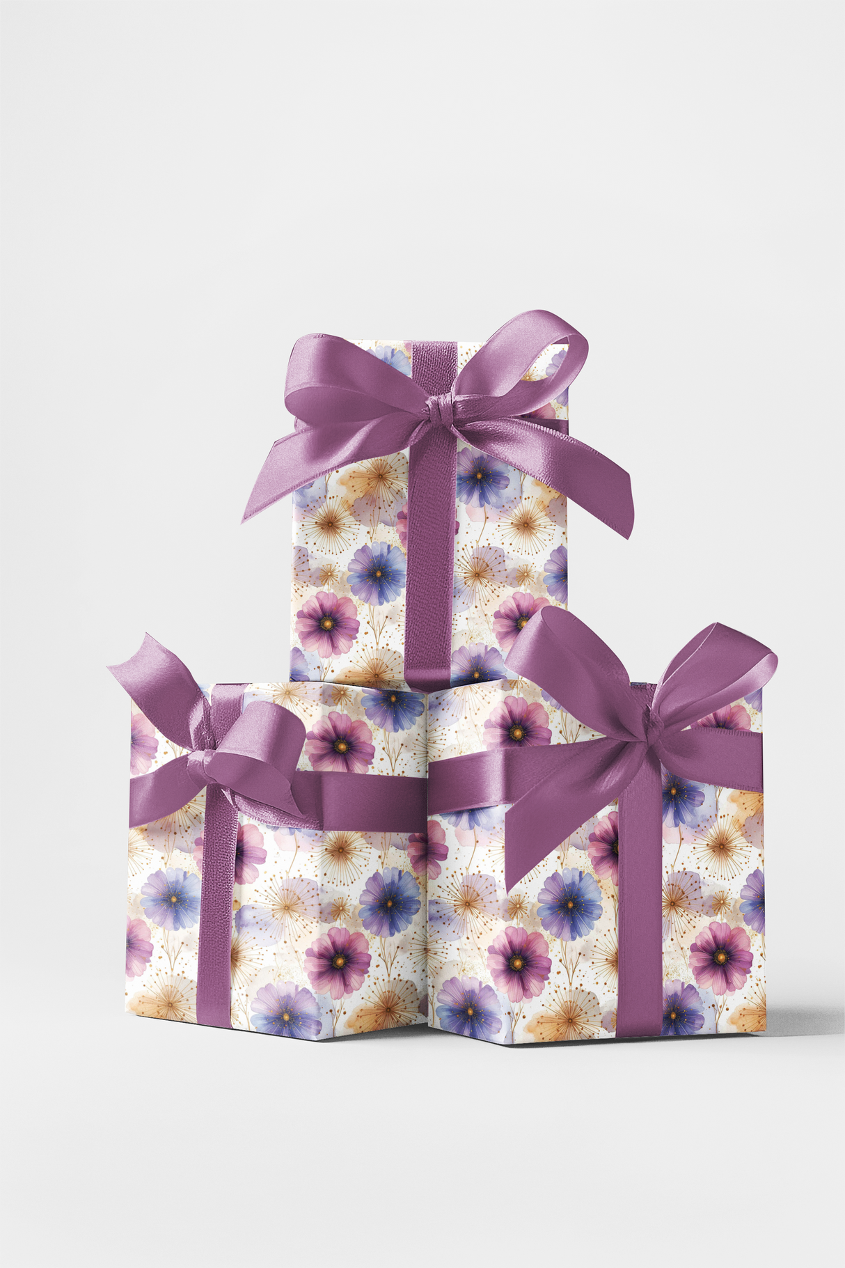 Watercolor Fireworks Bloom Wrapping Paper